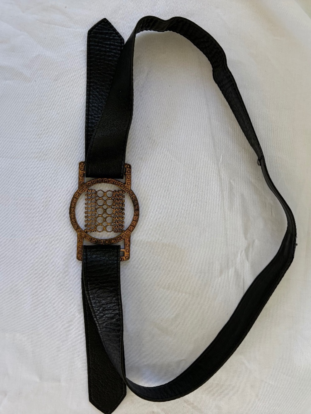 Pentti Sarpaneva Finland Brass Geometric Belt Vintage Modernist D‑Ring Closure - Picture 3 of 7